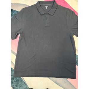 Amazon Essentials Mens Short Sleeve Polo Shirt Black Regular Fit XL Pique Cotton